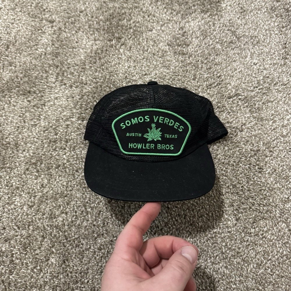 Howler Brothers Black Trucker Hat with Green Patch - Somos Verdes